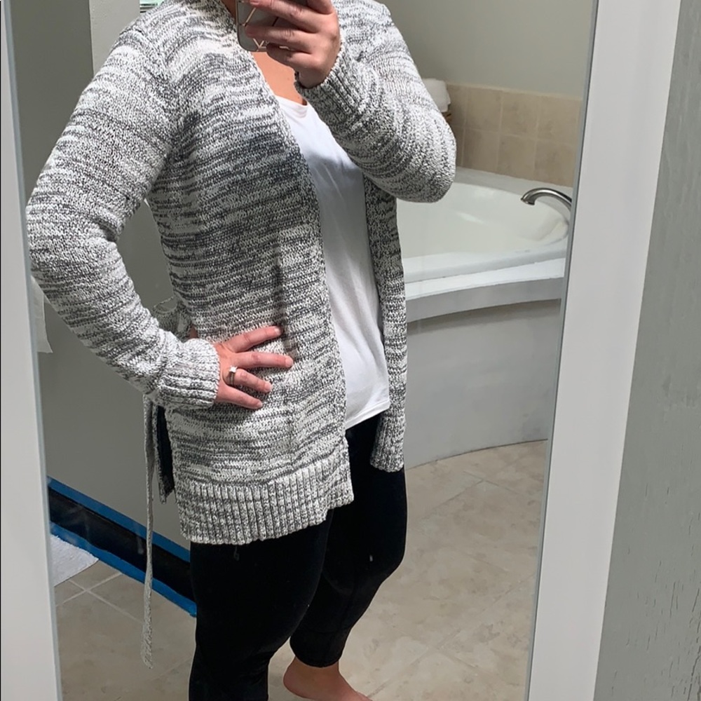 Gray knit sweater